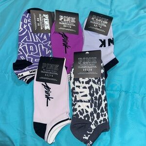 PINK Victoria's Secret Casual Socks in Purple, Black, and White